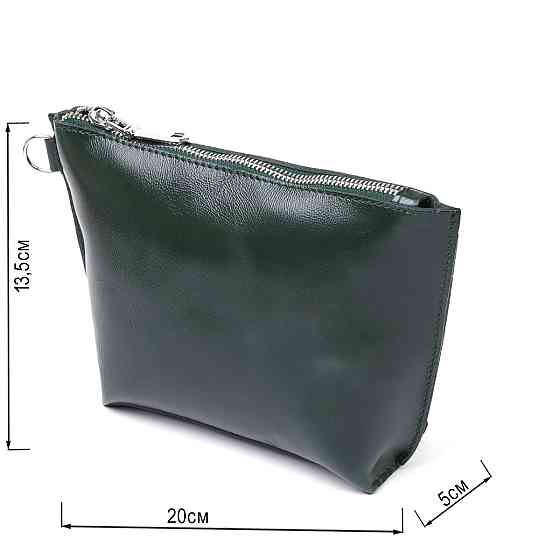 Практичная кожаная косметичка для женщин Shvigel 16411 Зеленый Киев