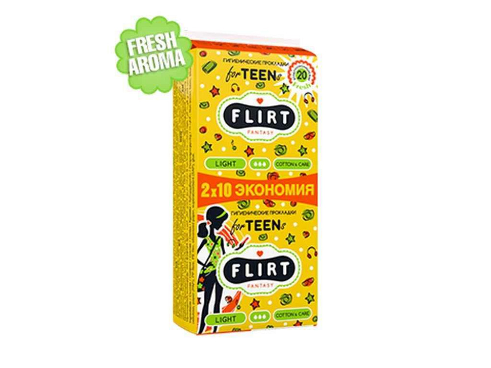 Прокладки гигиенические (3кап) teen fresh - cotton care 20шт ТМ FANTASY FLIRT Solmir Киев - изображение 1