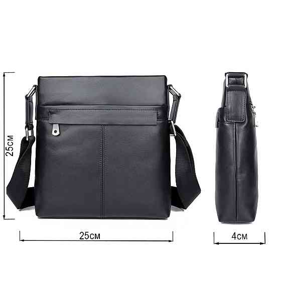 Сумка мужская в гладкой коже Vintage 14981 Черная Киев