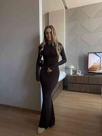 Жіноча облягаюча максі сукня з віскози Шоколадний Одеса