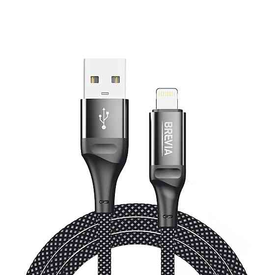 Кабель Brevia USB to Lightning 2.4А 1м, чорний box (56100BULC1) Львів