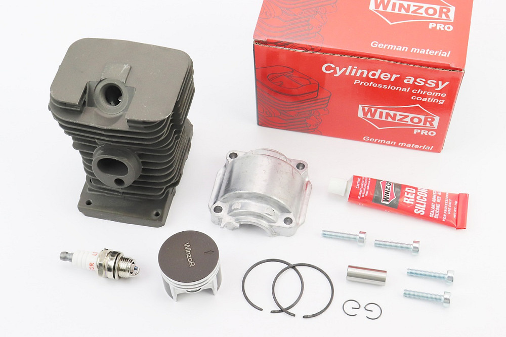 Циліндр к-кт (цпг) MS-180 38mm (палець 10mm) "чорний"+піддон+свічка+герметик, PRO SERIA Киев - изображение 1