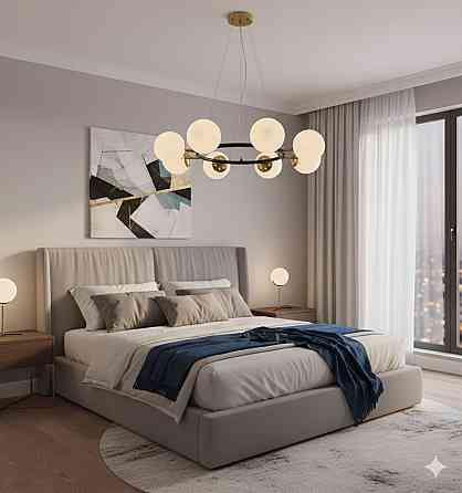 SIRIUS Люстра підвісна молекула 74542/8 CP+Matte Black на 8 плафонів Коломия