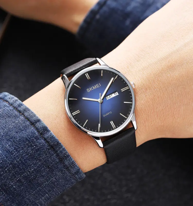 Годинник чоловічий класичний Skmei 2250 (Чорний із сріблястим корпусом) Київ - фото 6