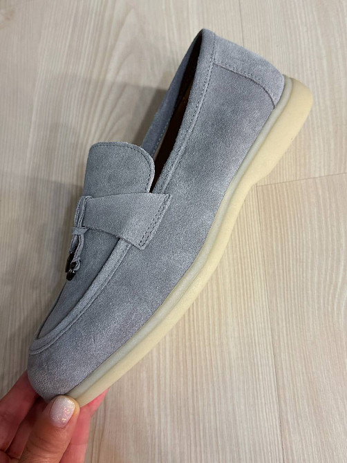 Туфли женские Hengji 336-2 замшевые лоферы с фурнитурой серые, 40, 25,5 см Киев - изображение 7