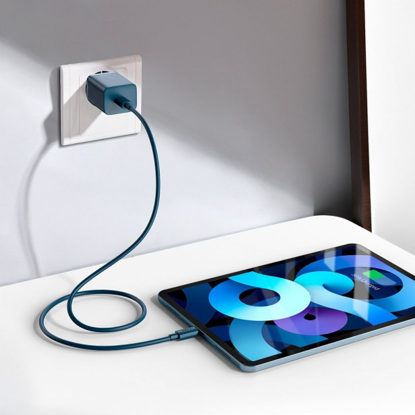 Зарядний пристрій 1xUSB 20W (USB-C) + Cable Type-C Синій Baseus (TZCCSUP-B03) Київ - фото 9