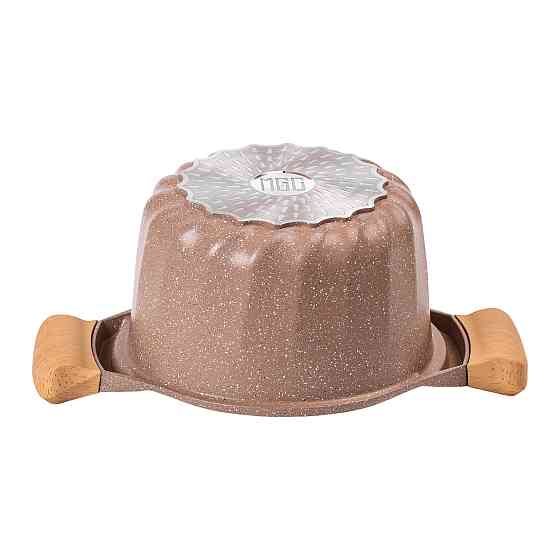 MGC Алюмінієва каструля об'ємом 3 літри з кришкою Ø 20 см, мармурове антипригарне покриття MGC Киев