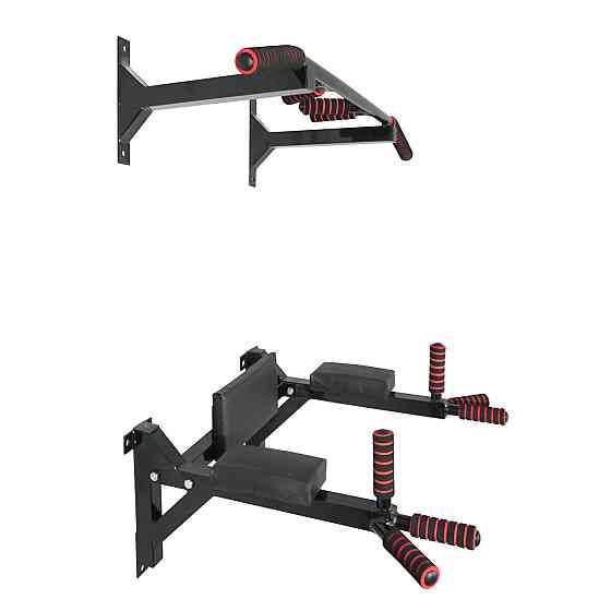 Турник брусья пресс стационарный 3 в 1 KZ-553 Спортивные стенки и турники для дома Черный Киев