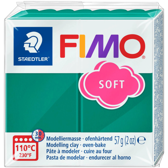 Пластика для бижутерии Soft Изумрудная зеленая 57г Fimo Киев