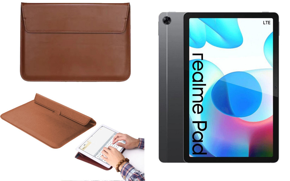 Чохол-конверт VitoCase для Realme Pad 10.4, з функцією підставки для планшета Коричневий Київ - фото 1