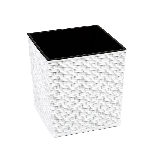 Вазон Юка зі вкладом 40*40см білий Ротанг Ламела Житомир - изображение 1