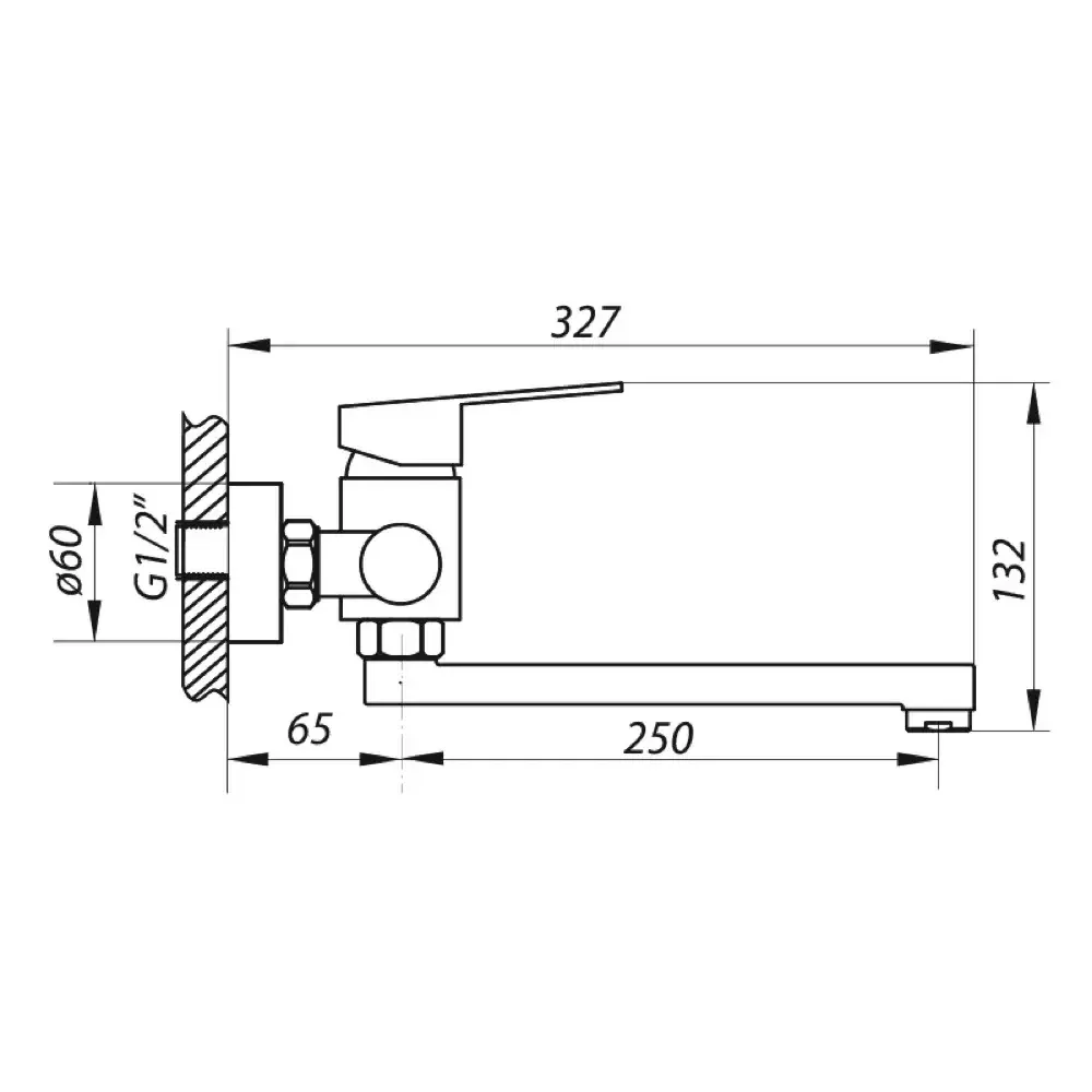 Смеситель настенный для кухни WEZER EKO12-01 нержавеющая сталь (сатин) Киев - изображение 4