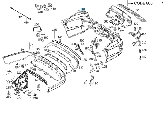 Mercedes-Benz  A1668850200 Задній бампер без нижньої губи GLS X166 Одеса