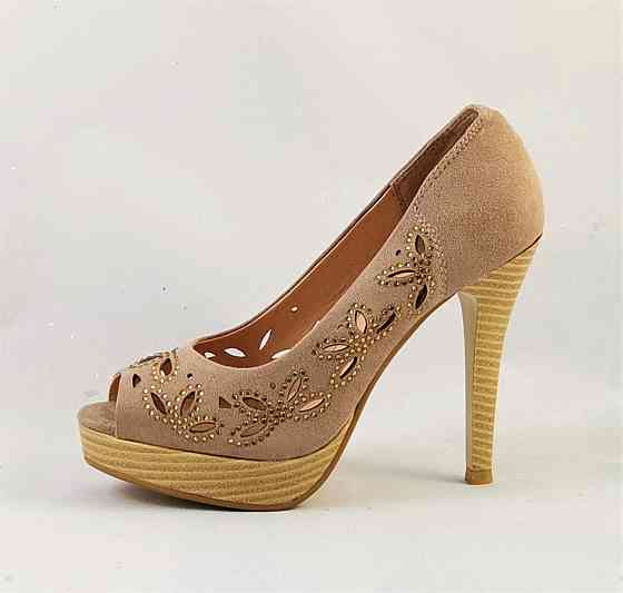 Жіночі Бежеві Туфлі на Каблуку Шпильке Замшеві Модельні (розміри: 36,37,38,39,40,41) - 37-1 Дніпро