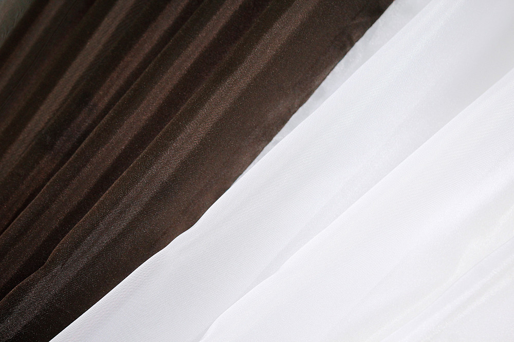 Кухонные шторки VR-Textil № 096к с подвязками венге с белым 400х170 см (52-0238) Киев - изображение 4