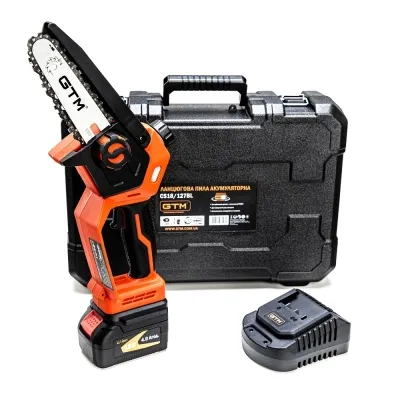 Цепная пила GTM CS18/127BL, 18В, шина 5"/12,7см, 4Ah (CS18/127BL KIT) Винница