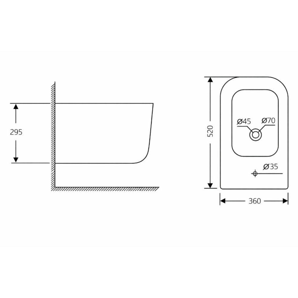 Біде підвісне Qtap Gemini 520×360×295 мм, White QTTAU28W49121 Київ - фото 2