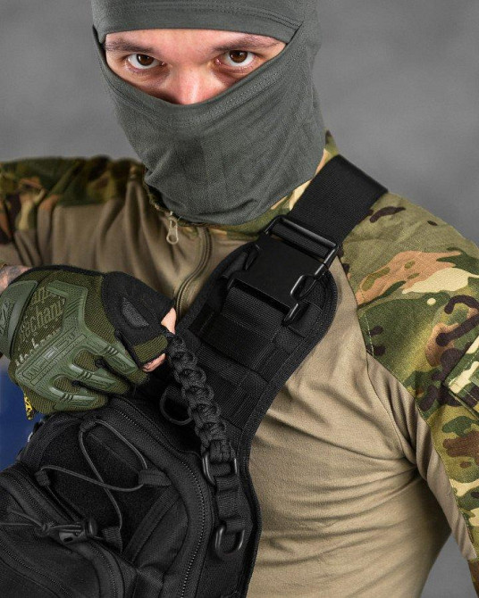 Тактическая сумка нагрудная paracord black МС8539 Одесса - изображение 7