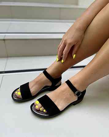 LaDi Босоніжки жіночі LaDi Ника чорні (літо, замша натуральна) (3386) Коломыя