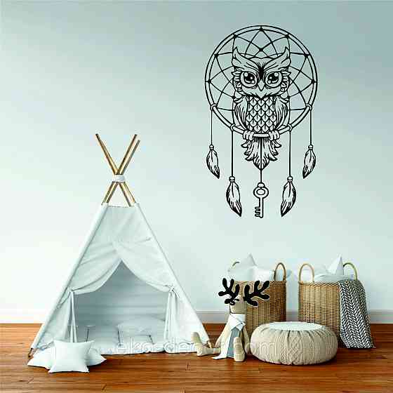 Декоративне настінне Панно «Ловець снів» Декор на стіну 110*65 см, Чорний Київ