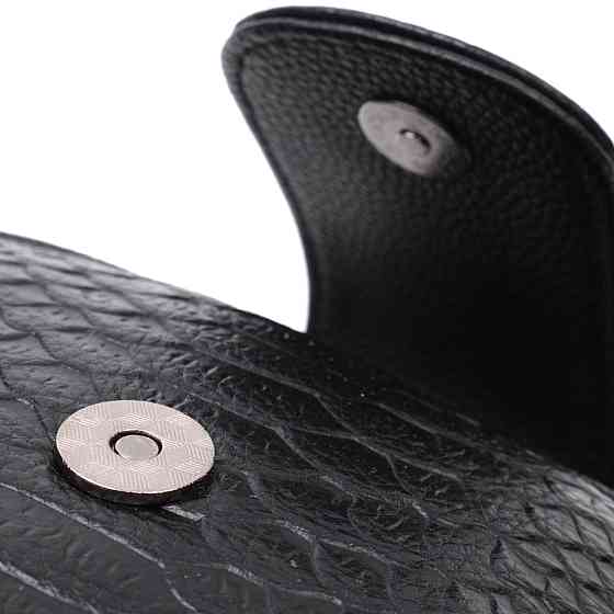 Фактурная сумка для женщин из натуральной кожи с тиснением под змею Vintage 22354 Черная Киев