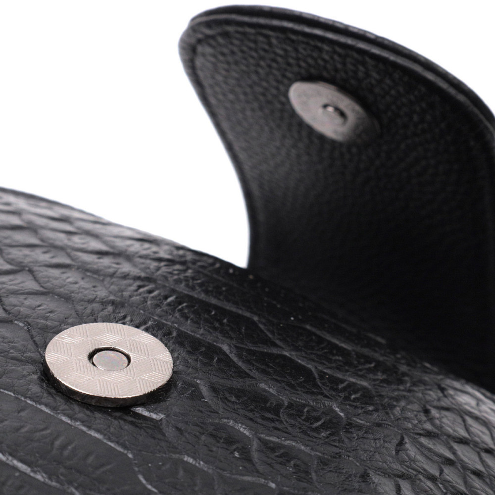 Фактурна сумка для жінок з натуральної шкіри з тисненням під змію Vintage 22354 Чорна Київ - фото 6