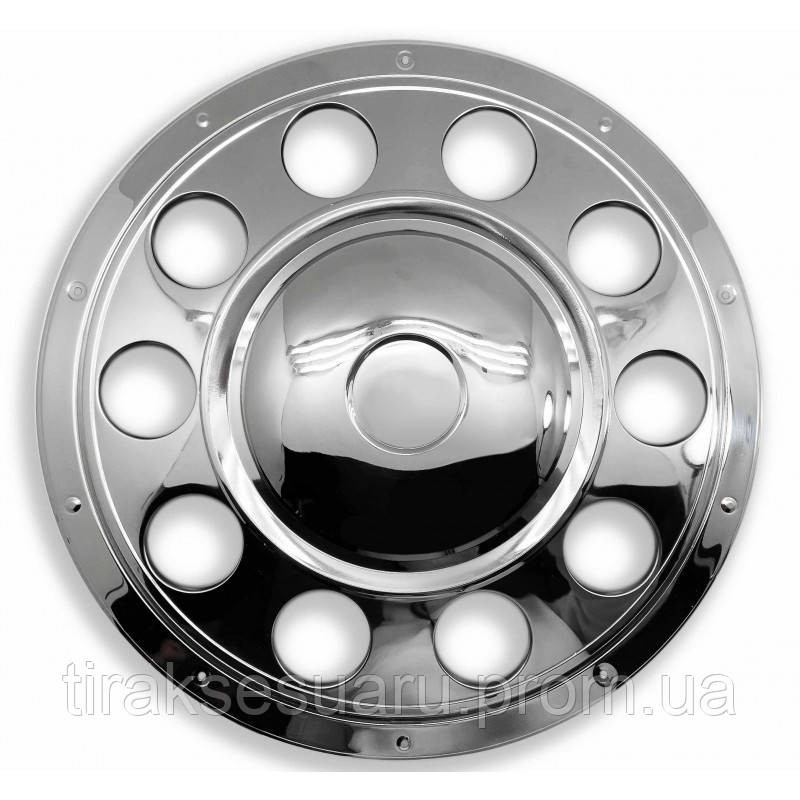 Ковпак колеса 22.5 передній, 10 отворів (нержавійка). Ковпаки на колеса 22.5 передні Луцьк - фото 1