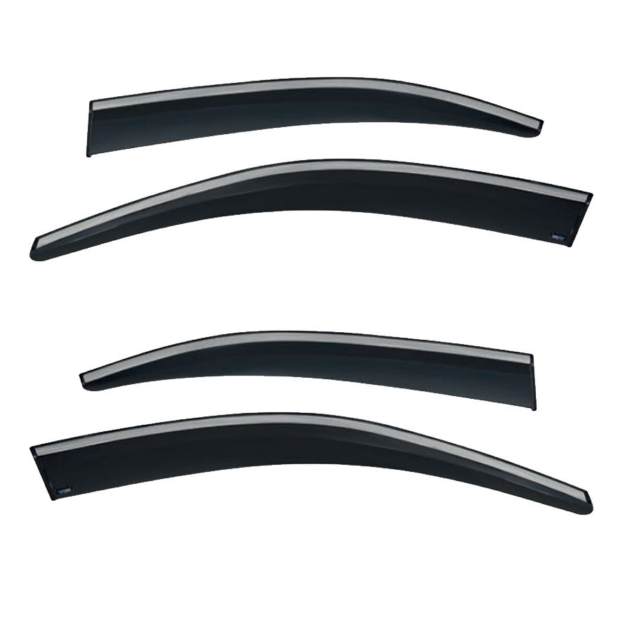 Дефлектори вікон (вітровики) з хром полосою Skoda Octavia III (A7) 2013-2019, 4шт, SunPlex, седан, на скотчі Київ - фото 1