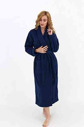 Женский халат Ideal Textile банный махровый Темно-синий XXL (56860470) Черновцы