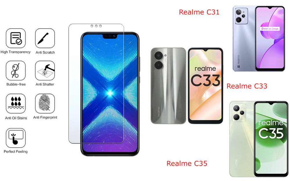 Защитное стекло NeoGlass для Realme C31, Realme C33, Realme C35 – ультрапрозрачное и устойчивое Киев - изображение 4