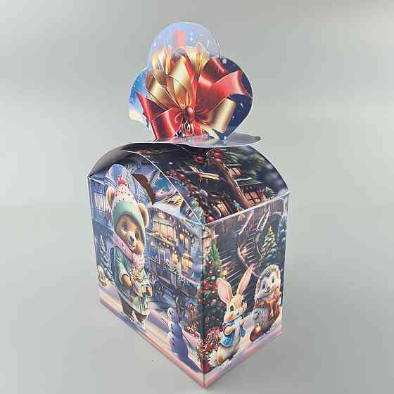 Новогодняя подарочная картонная упаковка для конфет (1000грм) №196 