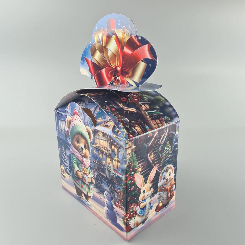 Новогодняя подарочная картонная упаковка для конфет (1000грм) №196 