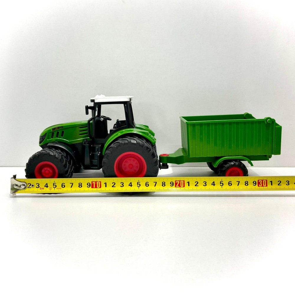 Трактор іграшковий з причепом 1:24 гумові колеса Зелений (99-77B) Чернигов - изображение 3
