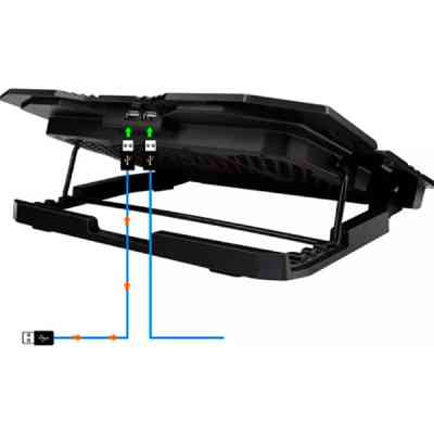 Підставка до ноутбука IceCoorel 10-17", 6*70mm 1800 RPM, 2*USB, + LCD, 365*297*30mm, Black (K8) Вінниця