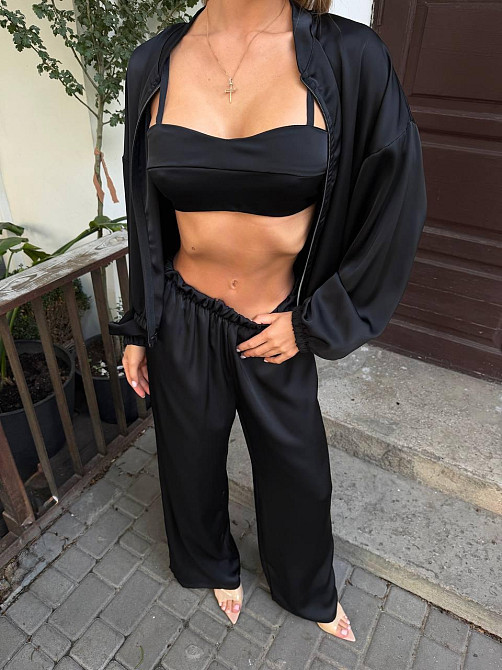 Жіночий стильний повсякденний костюм трійка дабл шовк армані Одеса - фото 4