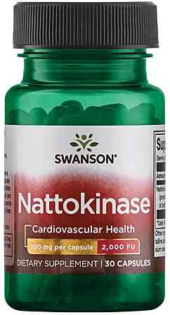 Наттокіназа Swanson Nattokinase 2000 Fibrinolytic Units 100 mg 30 Caps Луцьк