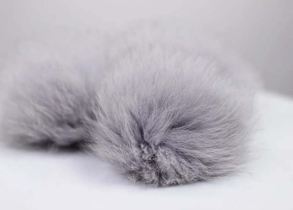 Помпон на шапку песцовый 10-12см, Светло-серый Харьков - изображение 1