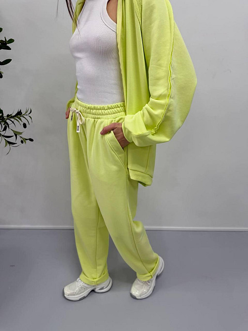 Женский стильный повседневный костюм двойка, турецкая петля хлопок Лайм Одесса - изображение 6