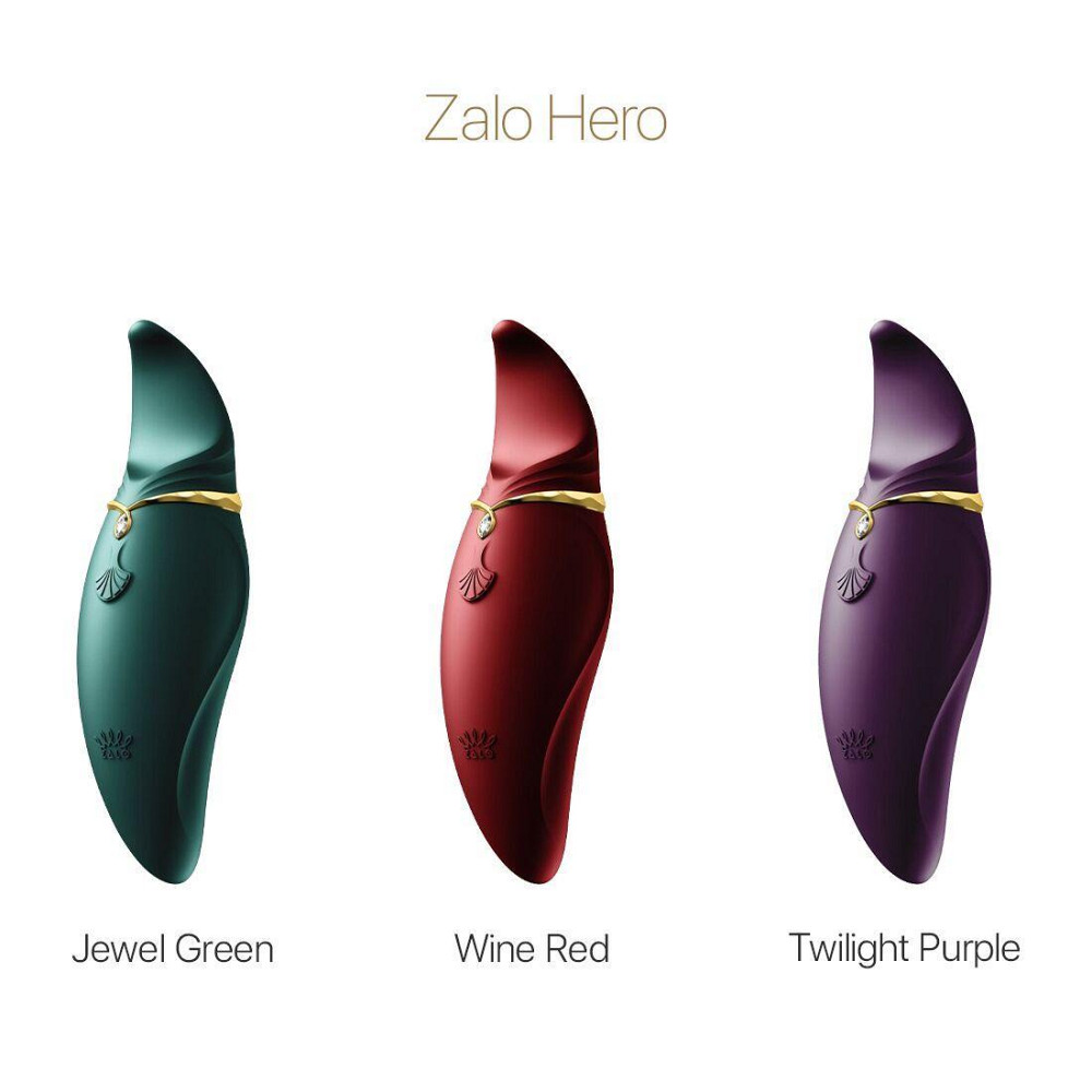 Вибратор 2в1 с язычком Zalo — Hero Wine Red, кристалл Swarovski Sex Aura Киев - изображение 8