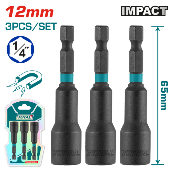 Торцева насадка TOTAL TAC271231 12x65мм, 3шт. (7090279) Київ