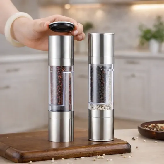 Двойная мельница для специй / Измельчитель механический 2 в 1 для соли, перца и специй Коломия