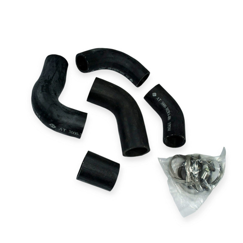 Патрубок ГАЗ (406) с хомутами (к-кт 5 шт) AT радиатора Мукачево - изображение 1