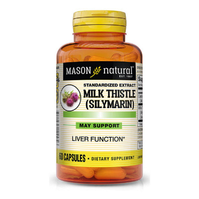 Травы Mason Natural Расторопша (Силимарин), Milk Thistle (Silymarin), 60 капсул (MAV-12995) Винница - изображение 1