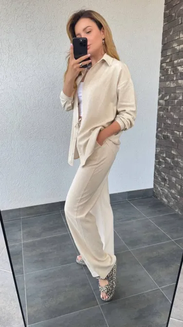 Стильный женский костюм изо льна - удобный комплект на теплое время года. Одесса - изображение 18