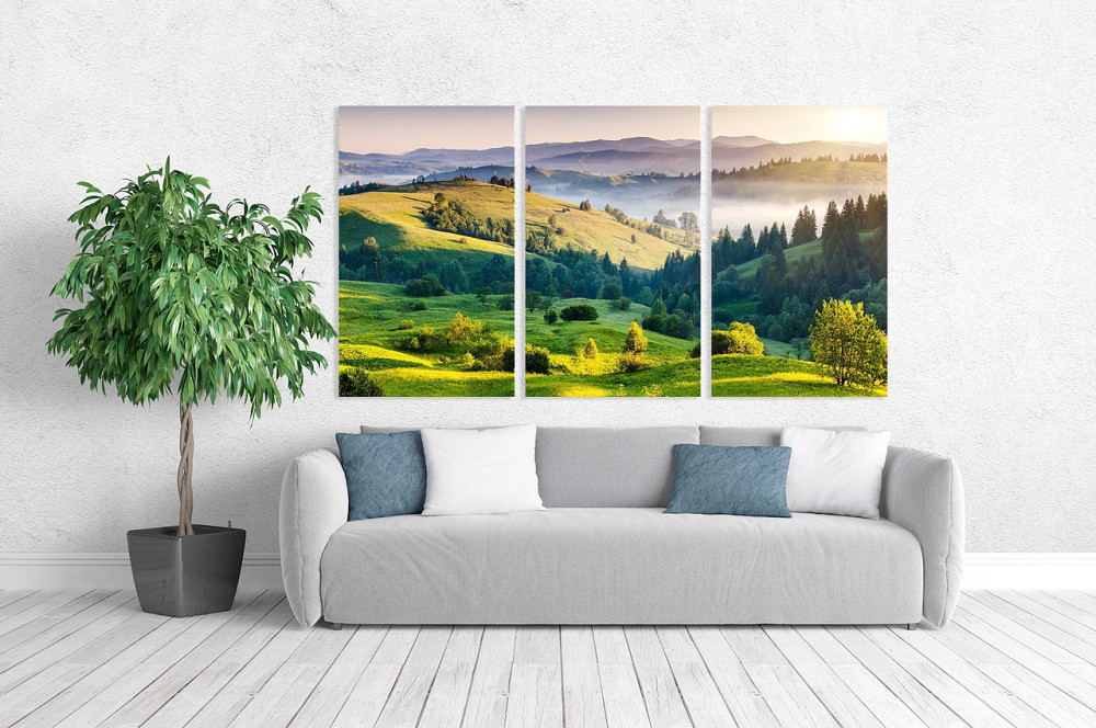 Модульная картина в гостиную / спальню  Гірський масив   ART-237_3A 70х130 см Киев - изображение 2