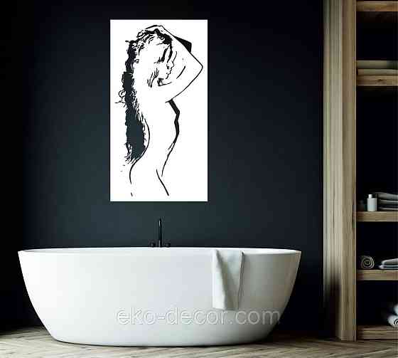 Декоративное настенное Панно «Силуэт женщины», Декор на стену 70*37 см, Белый Киев