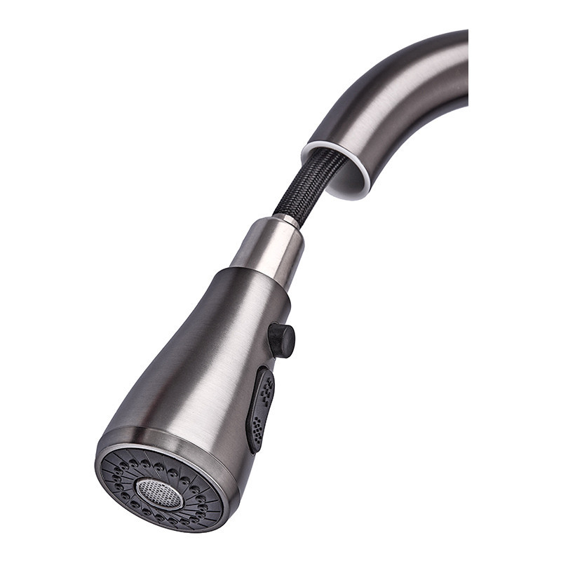 Смеситель для кухни с выдвижной лейкой Zerix PUL-014 Graphite из нерж. ст. SUS304 (кол. графит) (ZX5036) Киев - изображение 2