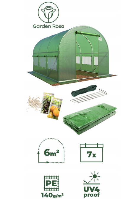 Парник теплиця Garden Rosa 6м2 (300х200х200см) Польща Київ - фото 2