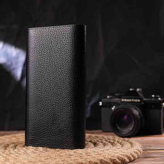 Функціональний жіночий гаманець з натуральної шкіри CANPELLINI 21662 Чорний Київ