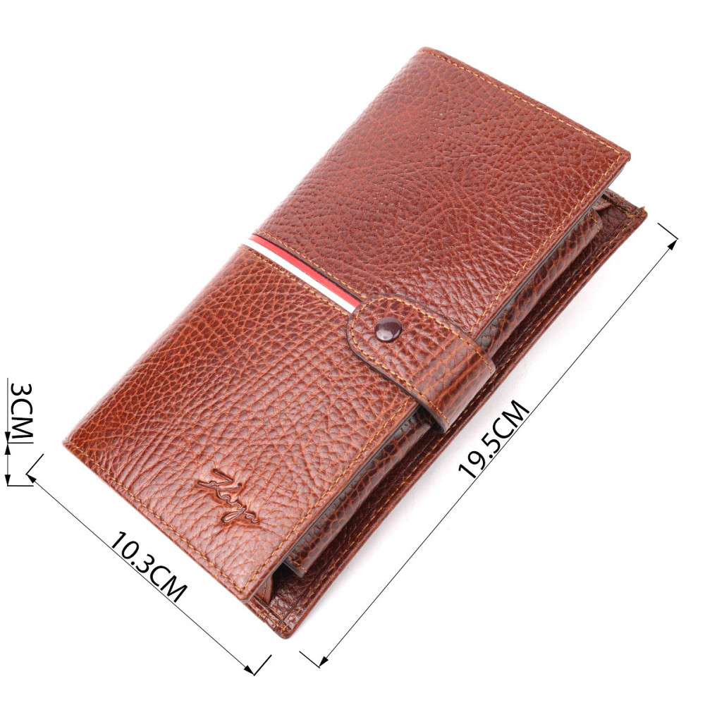 Оригінальний клатч із натуральної шкіри Коричневий (KARYA) Київ - фото 7